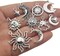 100g(80pcs) Craft Supplies Mixed Antique Silver Sun Moon Stars Charms Pendants for Crafting, Jewelry Findings Making Accessory for DIY Necklace Bracelet (M250)